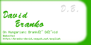 david branko business card